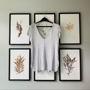 Anthropologie Bordeaux Heathered Grey Tee XS